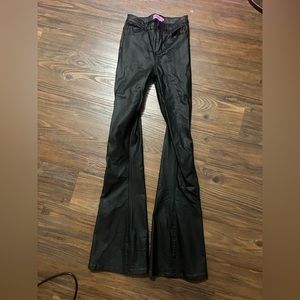 Flare leather pants